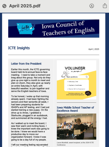 Read the April Newsletter